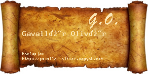 Gavallér Olivér névjegykártya
